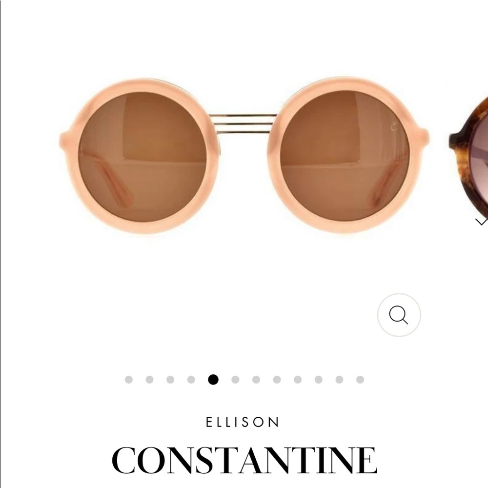 Ellison Constantine round pink sunglasses w case